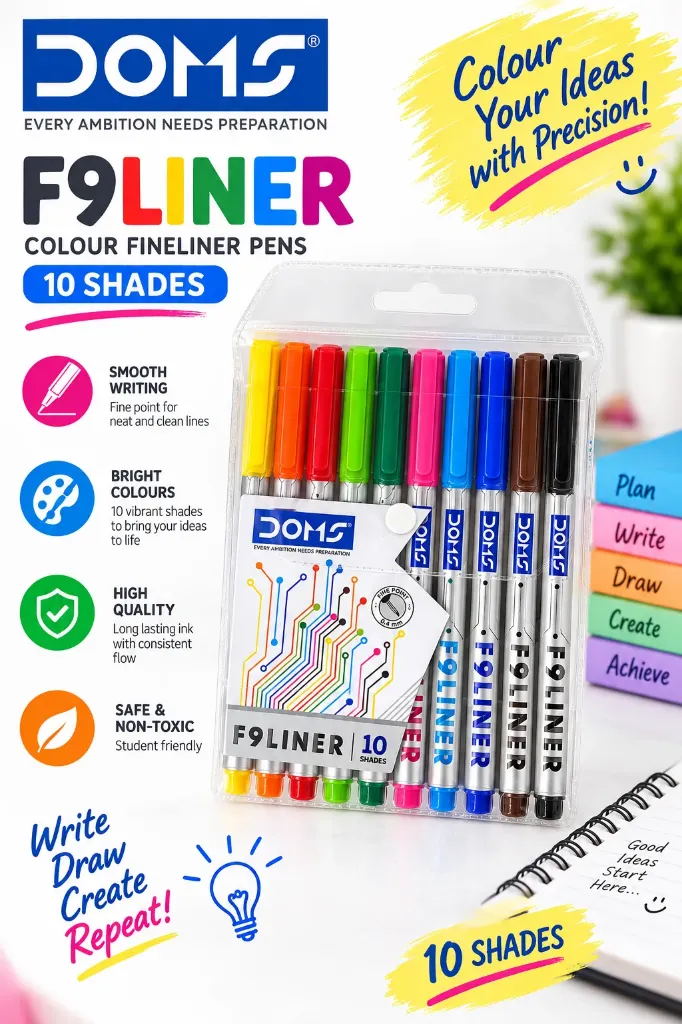 DOMS F9 LINER PEN 10 SHADES
