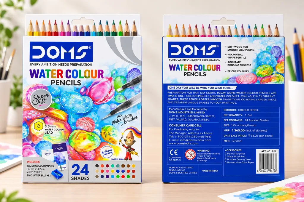 DOMS WATER COLOUR PENCIL 24 SHADE-18%