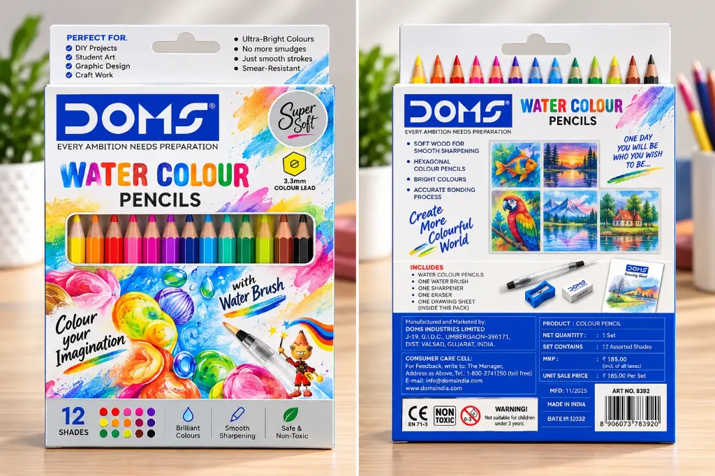 DOMS WATER COLOUR PENCIL 12 SHADES