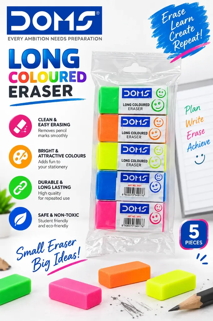 DOMS LONG COLORED ERASER