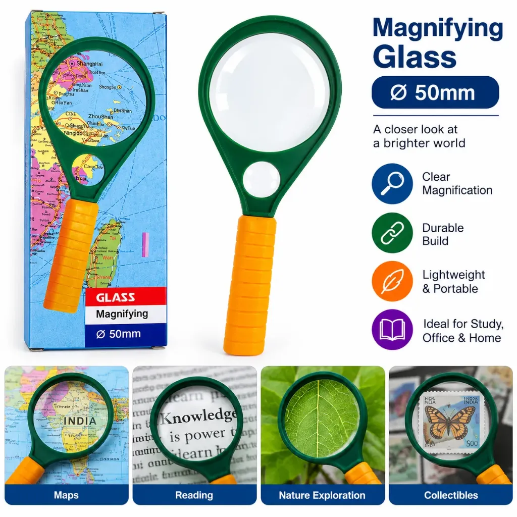 50mm Handheld Magnifying Glass – Green