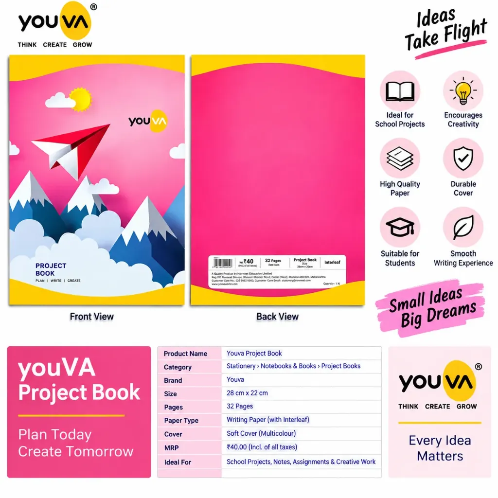 Youva Project Book – 32 Pages (28 × 22 cm)