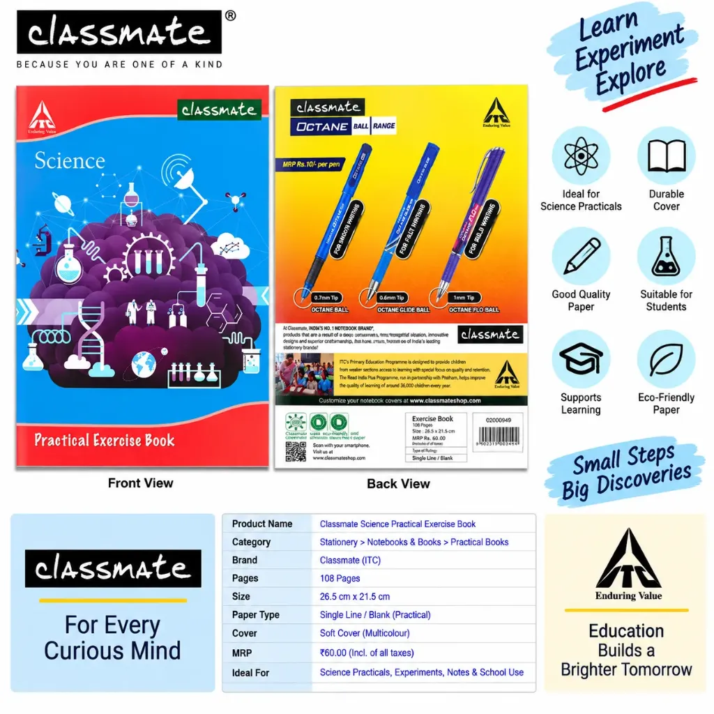 Classmate Science Practical Exercise Book – 108 Pages