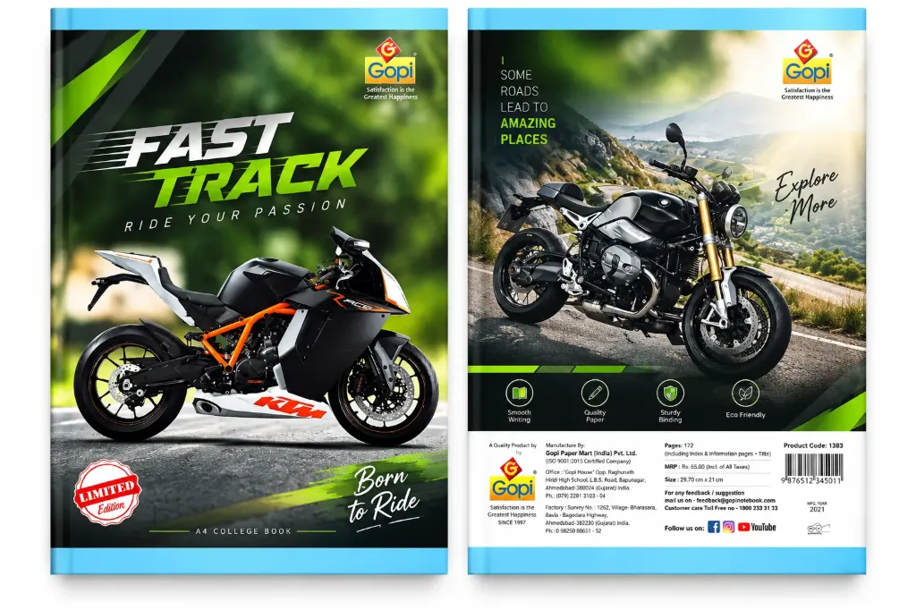 Gopi Fast Track A4 Single Line College Notebook