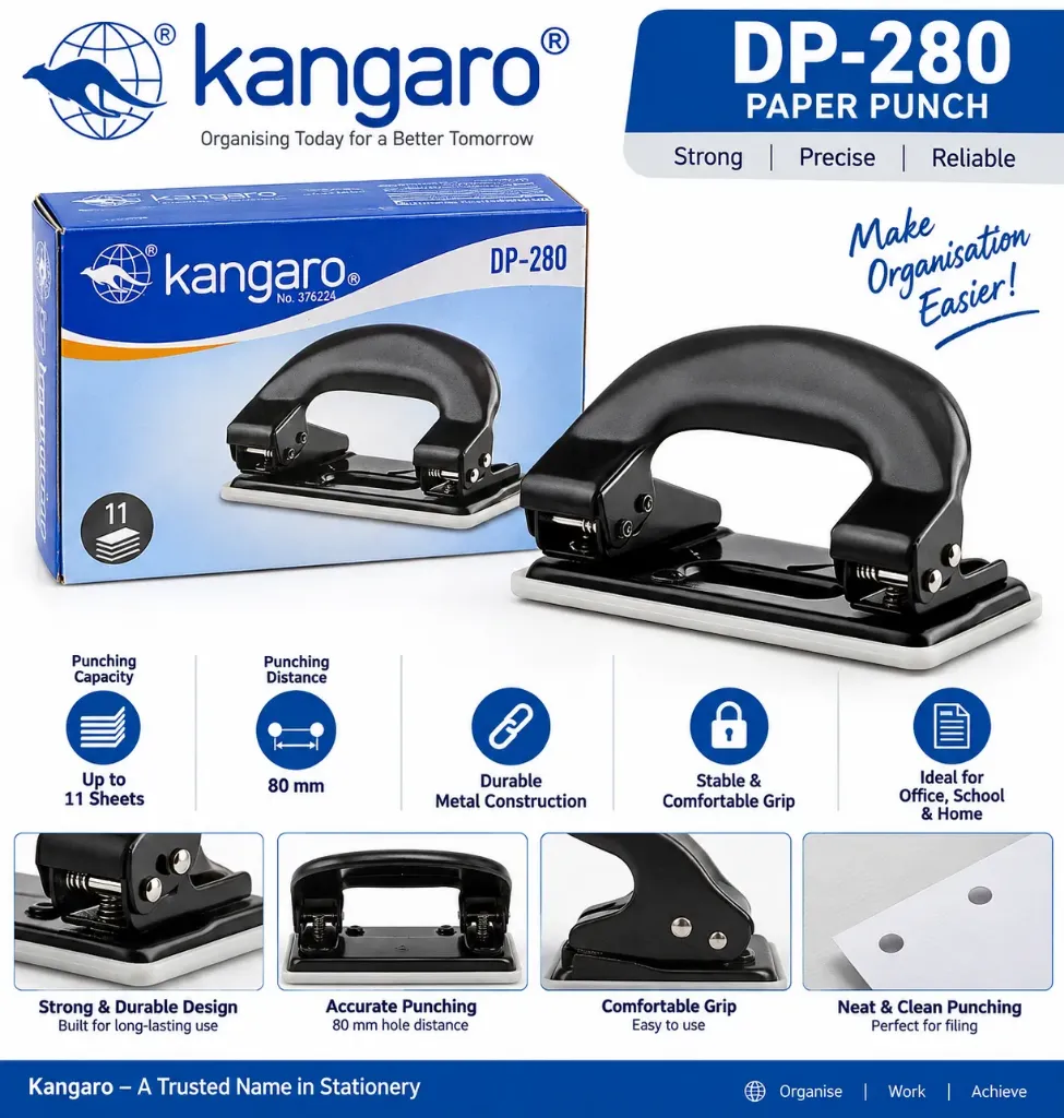 Kangaro DP-280 2-Hole Paper Punch