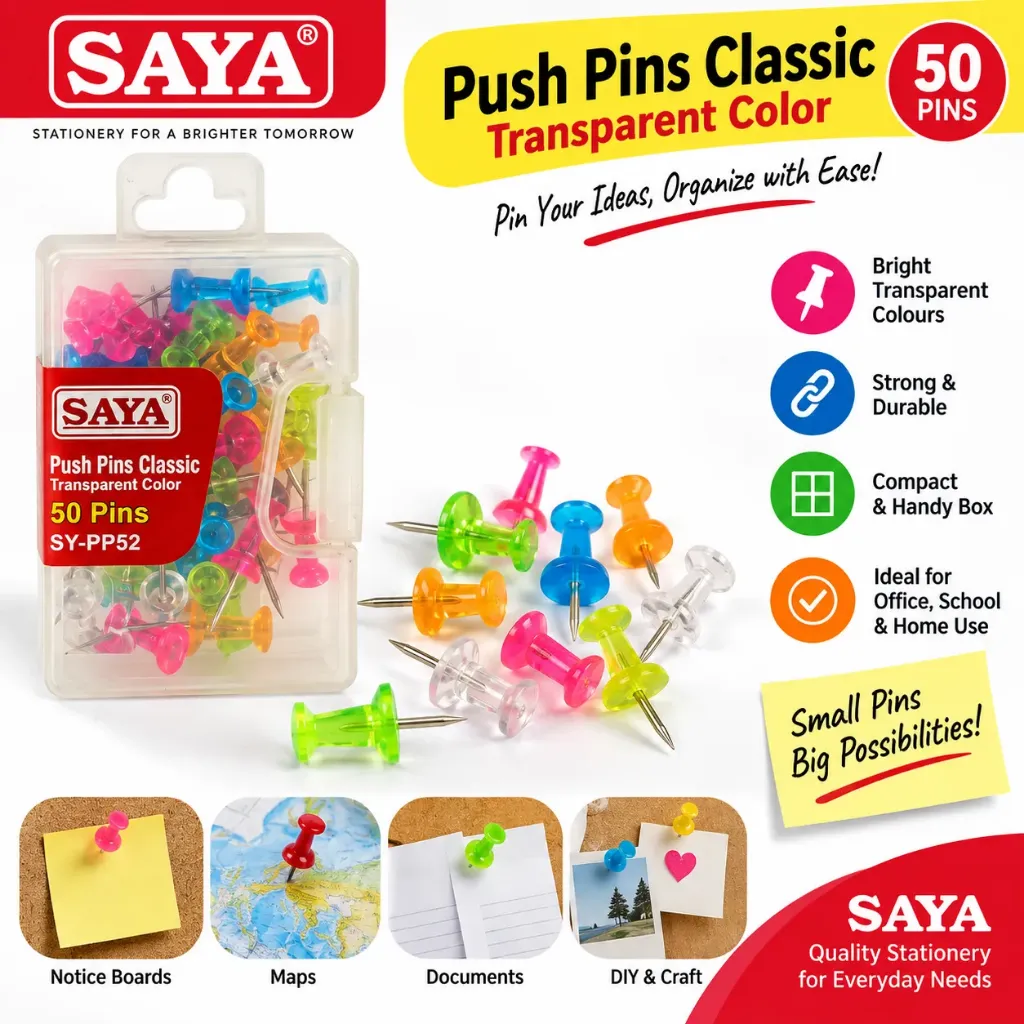 SAYA Push Pins Classic – 50 Pins (SY-PP52)