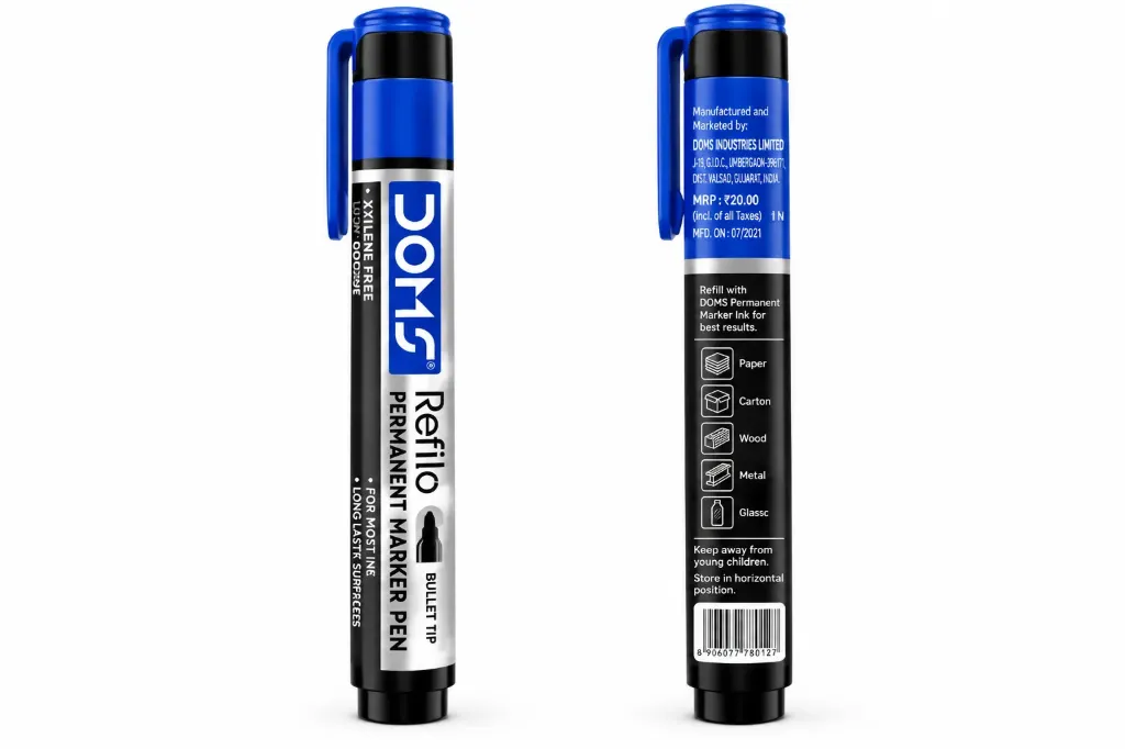 DOMS Refilo Permanent Marker Pen – Blue