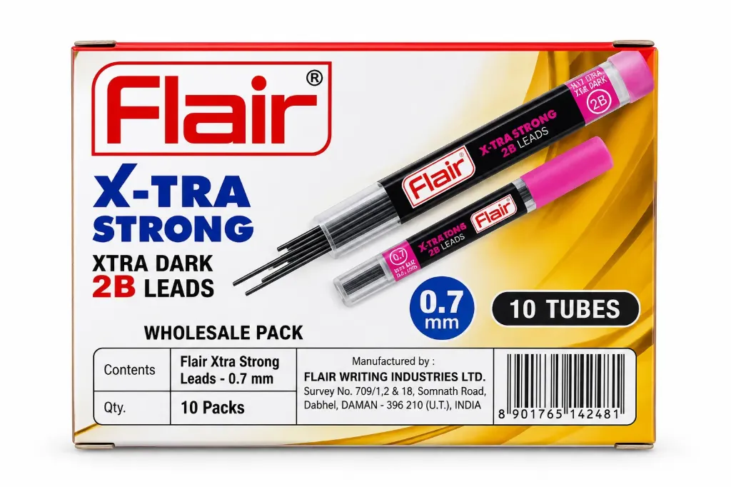 Flair X-Tra Strong 0.7 mm 2B Mechanical Pencil Leads – 10 Tubes Pack