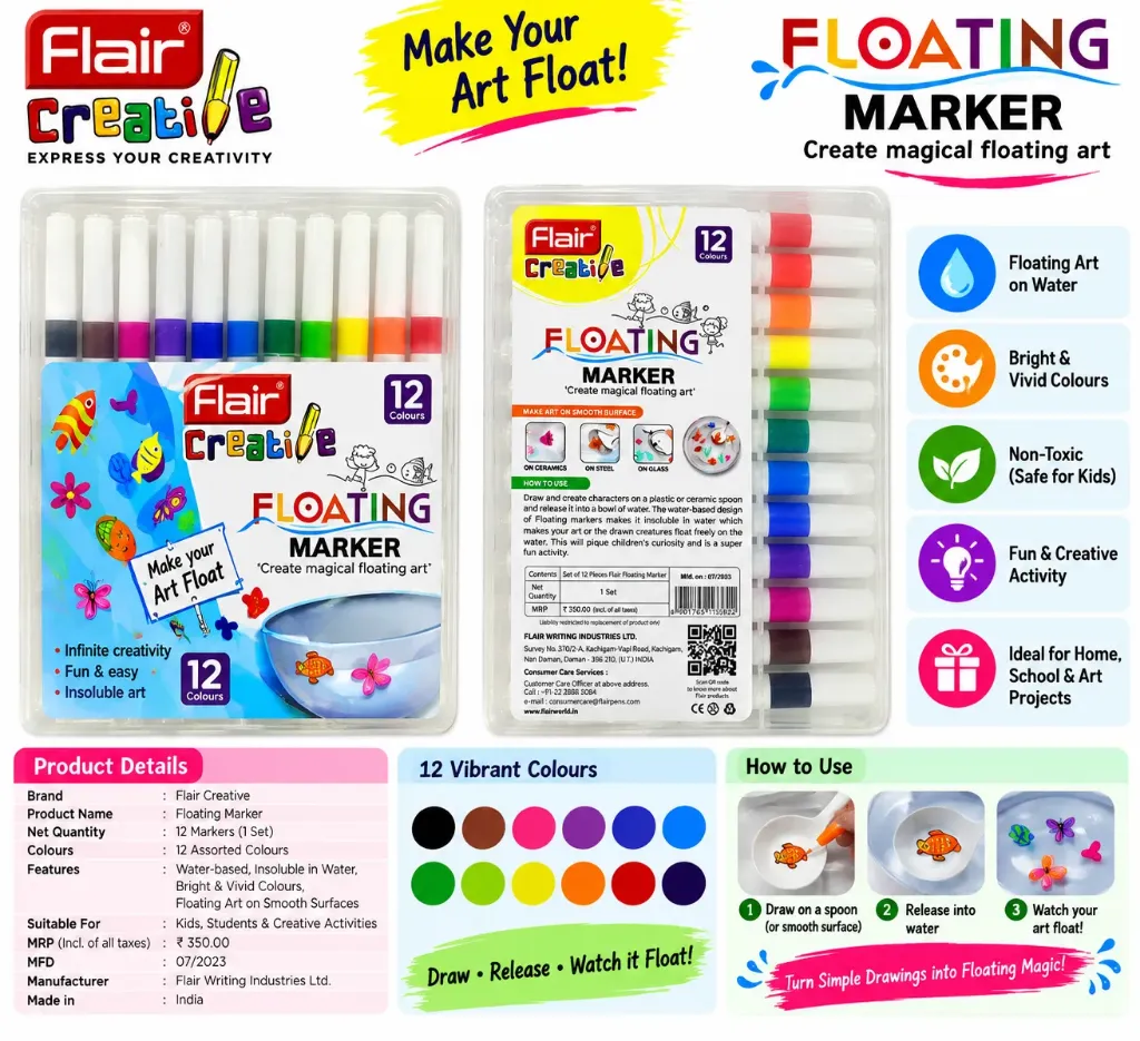Flair Creative Floating Marker – 12 Colours