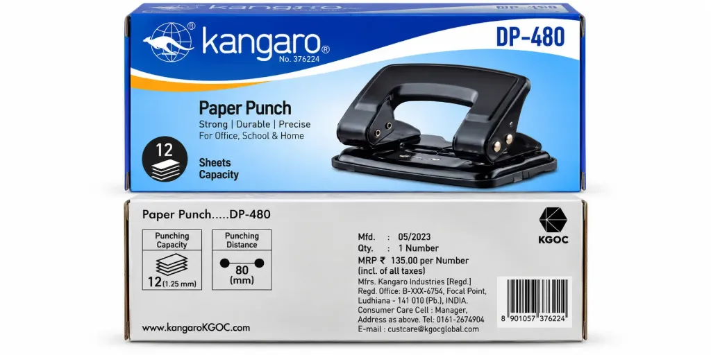 Kangaro DP-480 Paper Punch – 12 Sheet Capacity