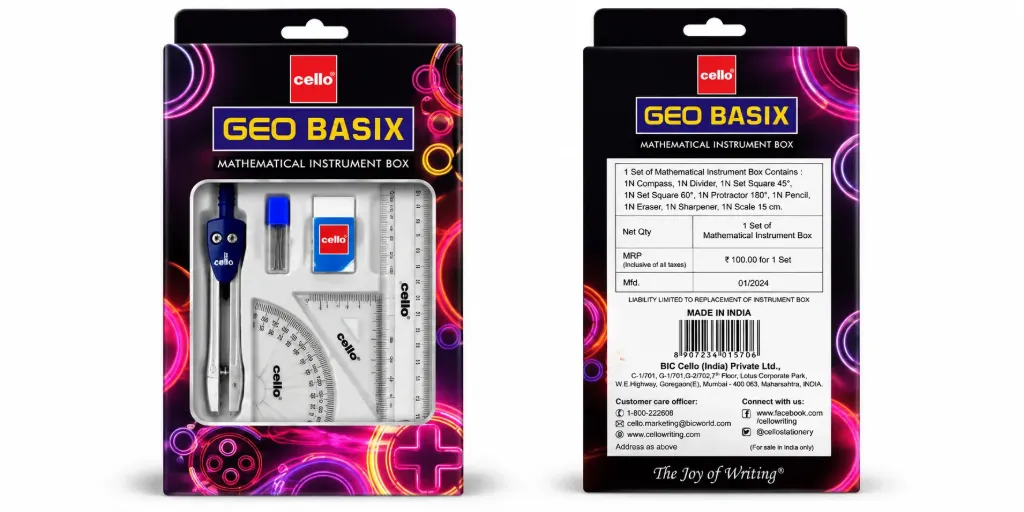 Cello Geo Basix Mathematical Geometry Box – Complete Instrument Set